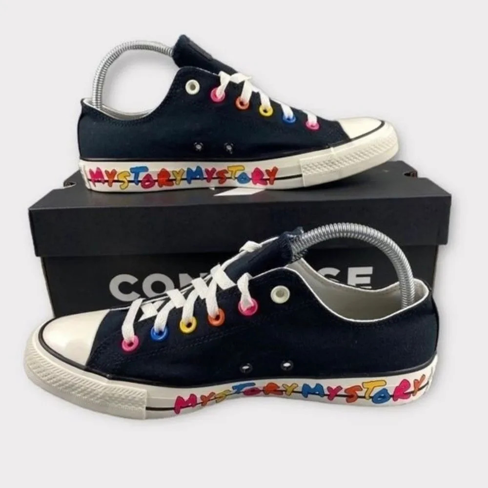 Converse shoes chuck Taylor All Star Ox My Story Sneakers Mens 9.5 Black‎ Unisex